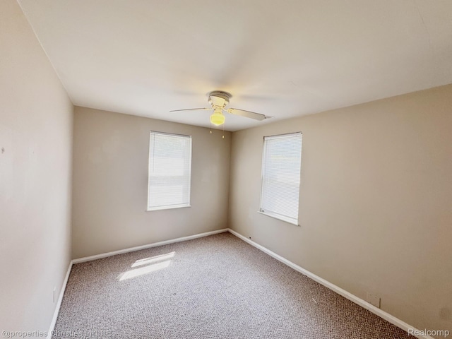 2343 Bonner St, Ferndale, MI 48220 - carpeted spare room with ceiling fan and baseboards