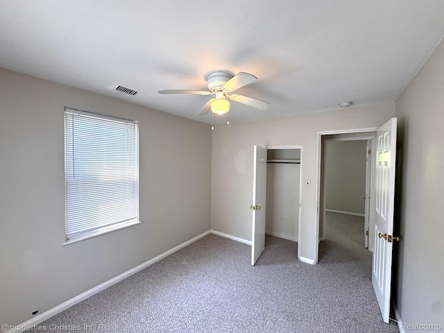 2343 Bonner St, Ferndale, MI 48220 - unfurnished bedroom with carpet, a closet, and ceiling fan