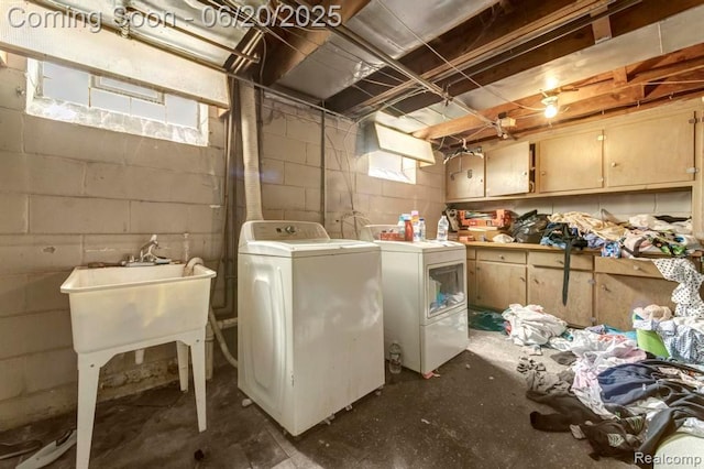 13980 Prevost St, Redford, MI 48227 - washroom featuring washer and dryer and cabinet space