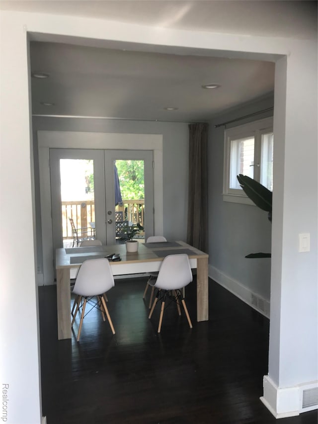 18522 Joseph Campau St, Detroit, MI 48234 - dining room featuring french doors, healthy amount of natural light, a desk, dark wood finished floors, and recessed lighting