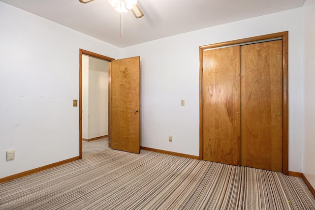 18169 6th Avenue Rd, Three Rivers, MI 49093 - unfurnished bedroom featuring carpet flooring, a closet, and a ceiling fan