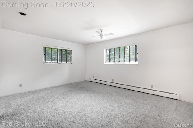 5492 N Sycamore Dr, Burton, MI 48509 - carpeted empty room with baseboard heating and ceiling fan