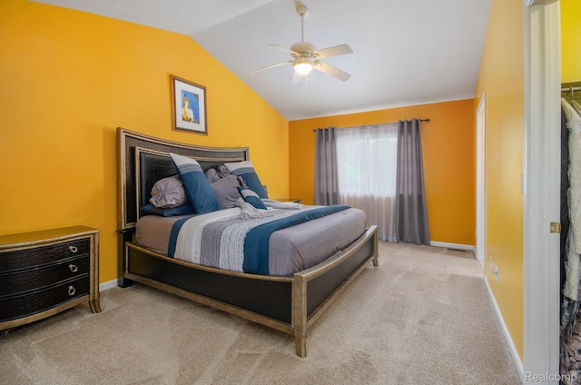 15740 Aspen Dr, Romulus, MI 48174 - carpeted bedroom featuring vaulted ceiling and a ceiling fan