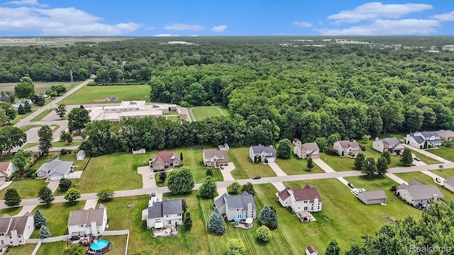 15740 Aspen Dr, Romulus, MI 48174 - aerial view of residential area with a heavily wooded area