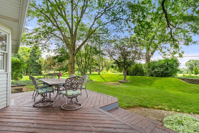 749 Foxboro Ct, Saline, MI 48176 - deck with outdoor dining space and a lawn