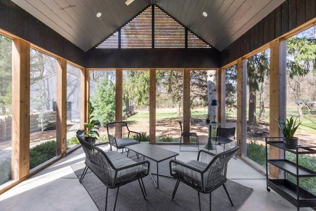 9435 Community Hall Rd, Union Pier, MI 49129 - sunroom with lofted ceiling and healthy amount of natural light