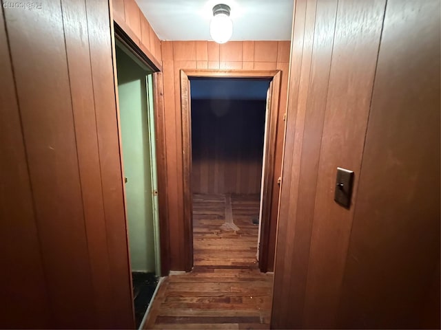 26645 Ross St, Inkster, MI 48141 - hall with wood finished floors and wooden walls