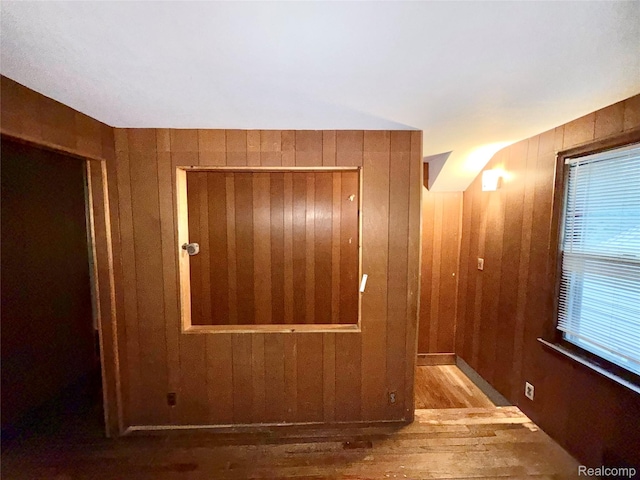 26645 Ross St, Inkster, MI 48141 - hall with wooden walls and wood finished floors
