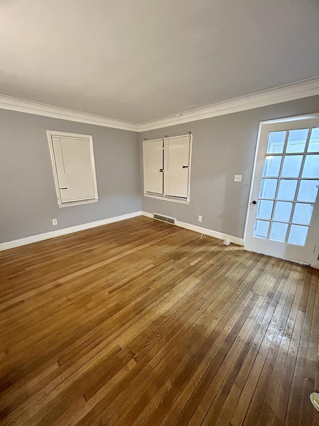15345 Marlowe St, Detroit, MI 48227 - unfurnished room with dark wood-style flooring and ornamental molding