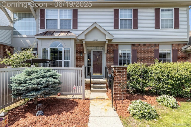 49649 Draper Cir, Plymouth, MI 48170 - view of front of home with brick siding