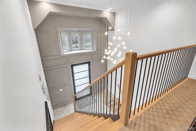 163 Manorwood Dr, Bloomfield Hills, MI 48304 - stairs with a decorative wall