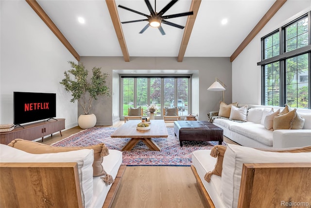 163 Manorwood Dr, Bloomfield Hills, MI 48304 - living area featuring a ceiling fan, wood finished floors, and recessed lighting