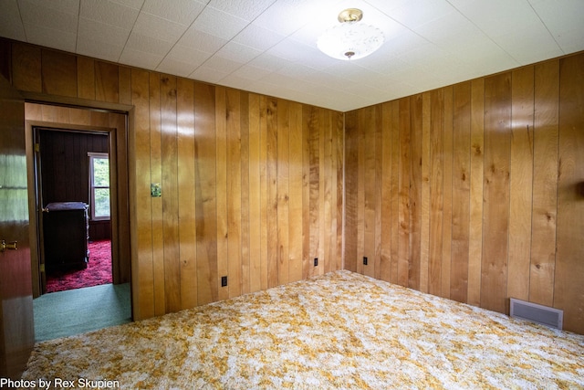 3193 W 112th St, Grant, MI 49327 - empty room featuring carpet flooring and wood walls