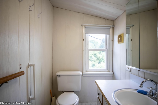 3193 W 112th St, Grant, MI 49327 - half bath featuring vanity and lofted ceiling