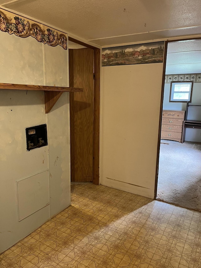6121 N Pine Ave, White Cloud, MI 49349 - laundry room featuring a textured ceiling