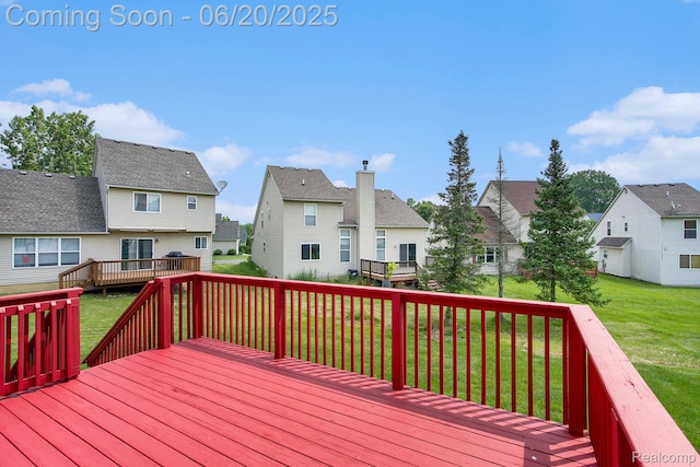 3244 Buckhorn Ct, Ann Arbor, MI 48105 - wooden terrace with a residential view and a lawn