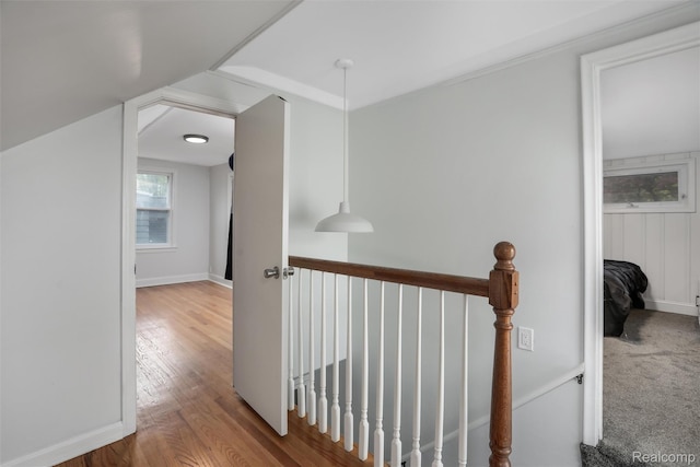 1605 N Vermont Ave, Rochester, MI 48067 - corridor featuring an upstairs landing and wood finished floors