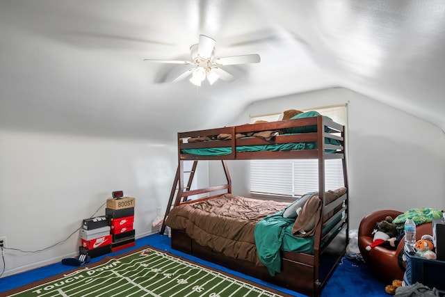 11372 Riverdale Ave, Redford, MI 48239 - bedroom with lofted ceiling and ceiling fan