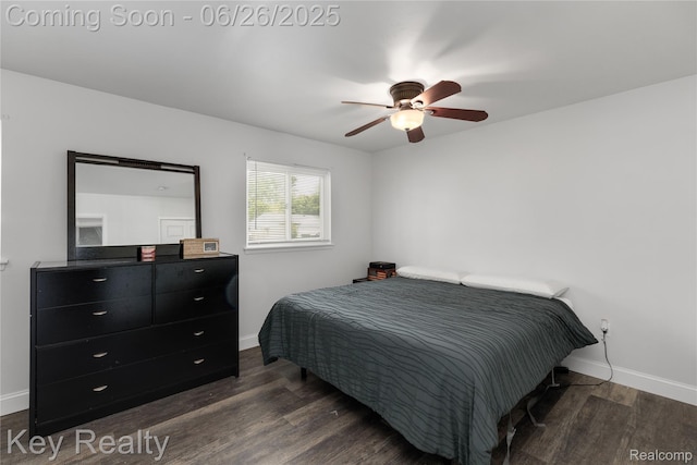 9468 Washington St, Romulus, MI 48174 - bedroom featuring dark wood-type flooring and ceiling fan
