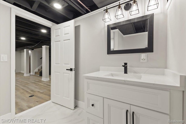24611 Kenosha St, Oak Park, MI 48237 - bathroom with vanity and baseboards
