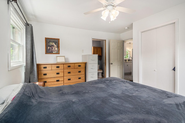 10158 US Highway 31, Berrien Springs, MI 49103 - bedroom with a closet and a ceiling fan