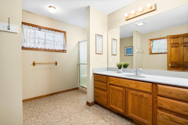 1724 N Ridge Rd, Mears, MI 49436 - bathroom with vanity and a stall shower