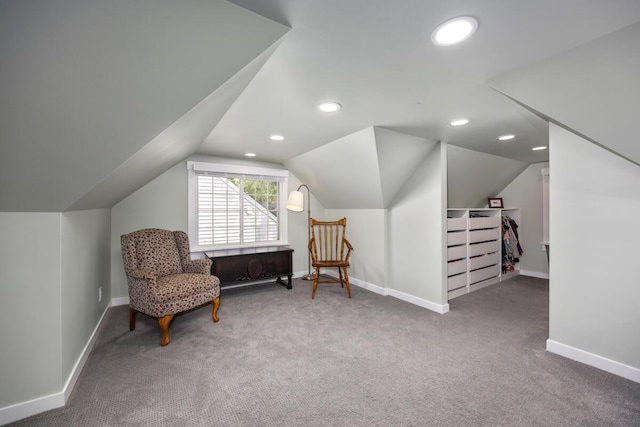 2511 Belfast Ave SE, Grand Rapids, MI 49507 - sitting room with carpet, lofted ceiling, and recessed lighting