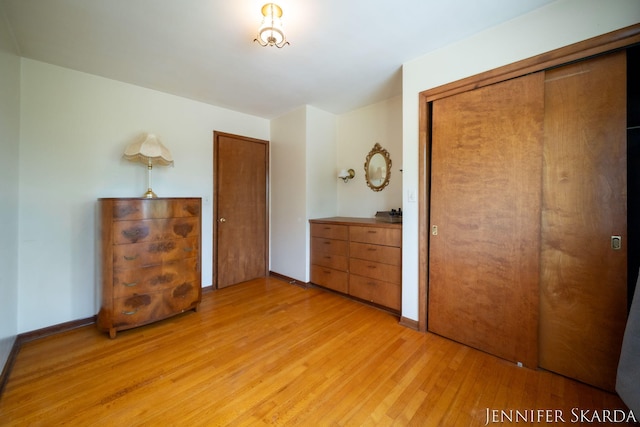 9546 Benham St NE, Cedar Springs, MI 49319 - bedroom featuring light wood-style floors and a closet