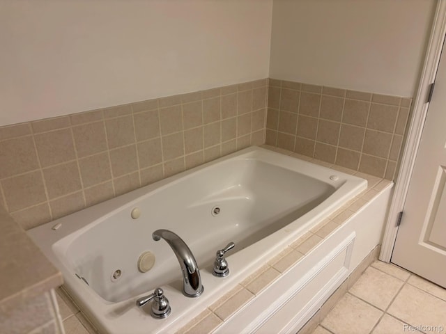 44700 Heather Ln, Canton, MI 48187 - full bathroom with a jetted tub and tile patterned flooring
