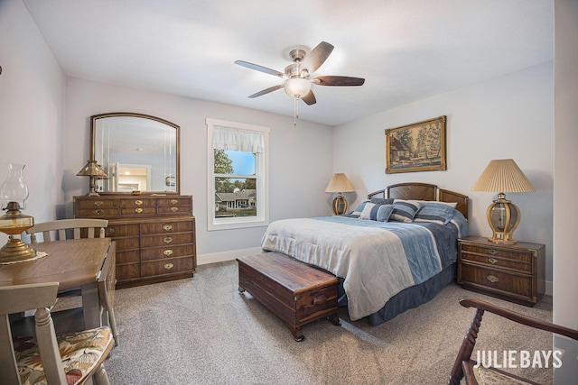 12828 Bayou Ct, Wayland, MI 49348 - bedroom featuring carpet and a ceiling fan