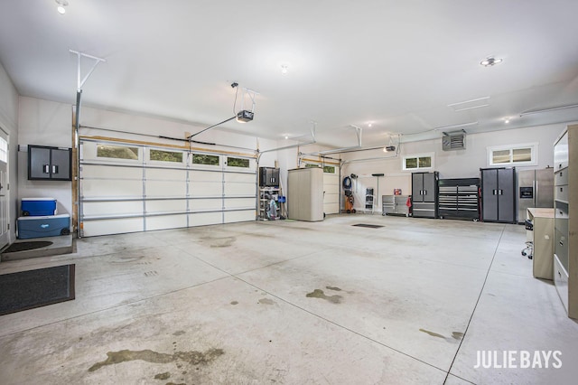 12828 Bayou Ct, Wayland, MI 49348 - garage with a garage door opener and water heater