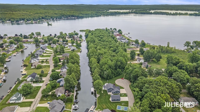 12828 Bayou Ct, Wayland, MI 49348 - aerial view of property's location featuring a large body of water and nearby suburban area