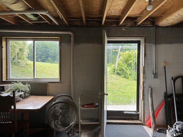 1645 N M-65 Rd, Curran, MI 48728 - entryway featuring concrete block wall