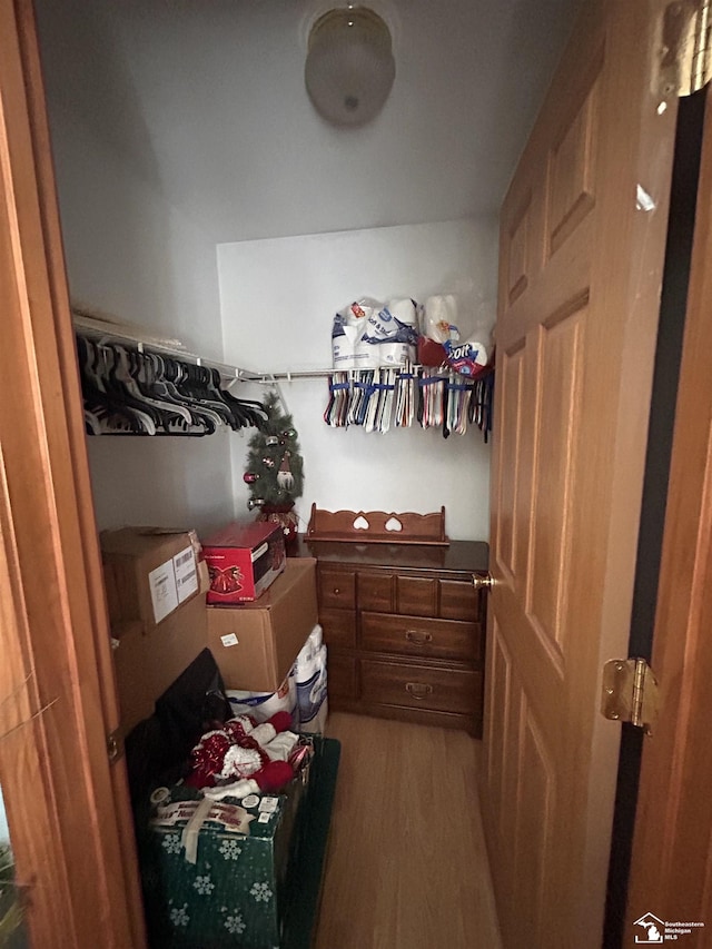 1645 N M-65 Rd, Curran, MI 48728 - walk in closet featuring wood finished floors