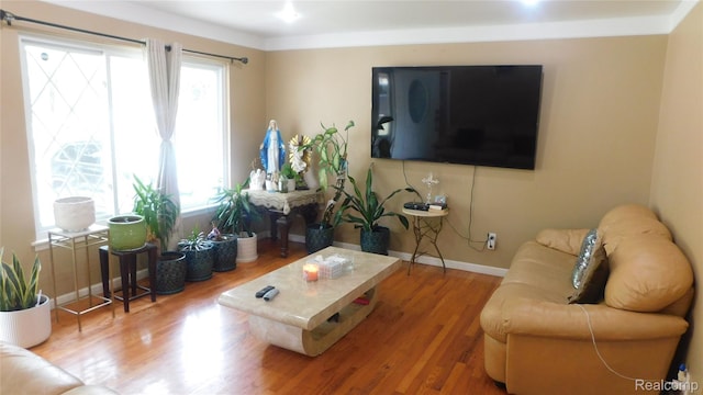 27038 Grobbel Dr, Warren, MI 48092 - living area with wood finished floors and baseboards