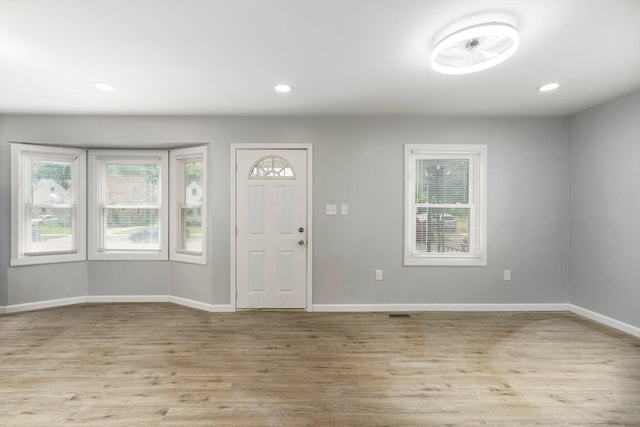 11706 Auburn St, Detroit, MI 48228 - foyer entrance featuring plenty of natural light, light wood-style flooring, and recessed lighting