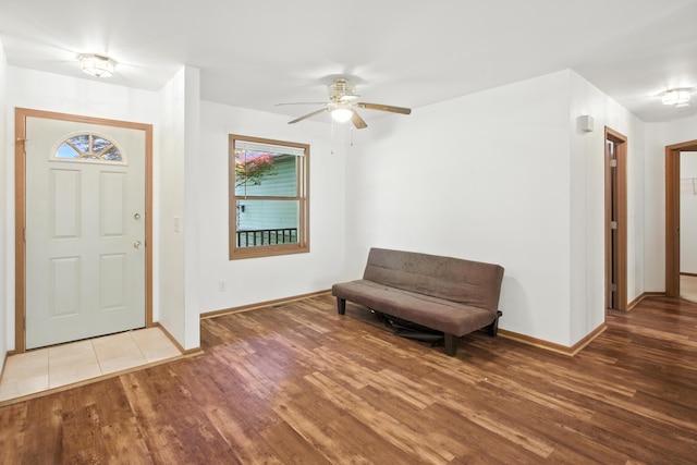 26434 King Rd, Romulus, MI 48174 - entryway featuring wood finished floors and a ceiling fan