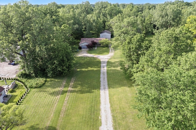 26434 King Rd, Romulus, MI 48174 - aerial view of property and surrounding area featuring a forest