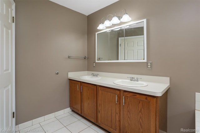 26855 King Rd, Brownstown, MI 48174 - bathroom with double vanity and tile patterned flooring