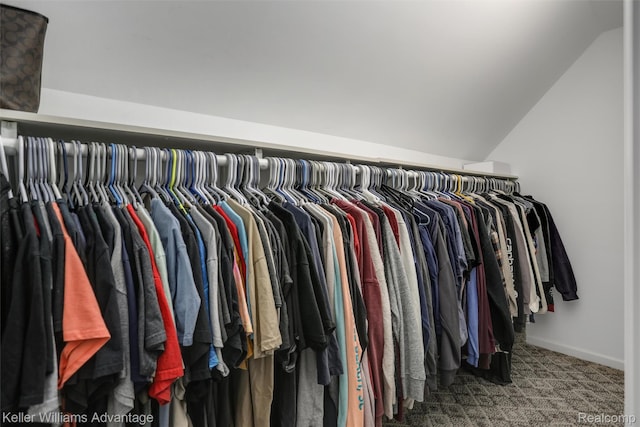 26855 King Rd, Brownstown, MI 48174 - walk in closet featuring vaulted ceiling and carpet