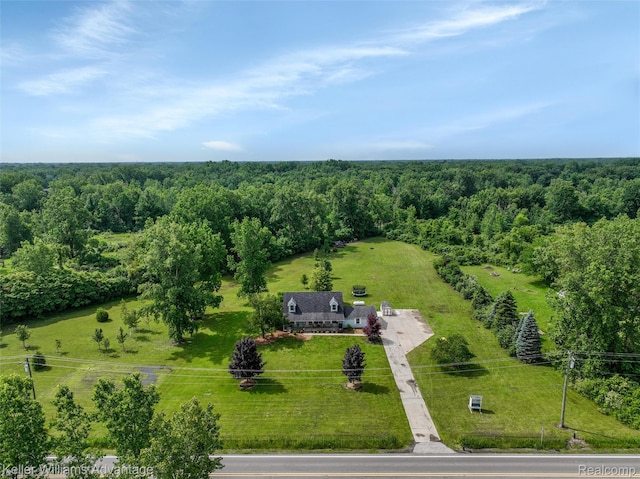26855 King Rd, Brownstown, MI 48174 - view from above of property with a forest