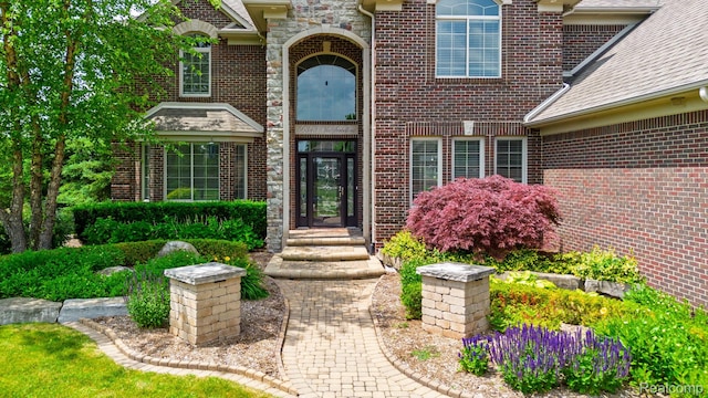 56343 Via Serbelloni, Macomb, MI 48042 - entrance to property featuring brick siding