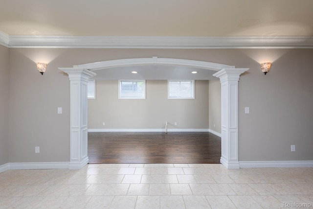 56343 Via Serbelloni, Macomb, MI 48042 - below grade area with ornamental molding and arched walkways