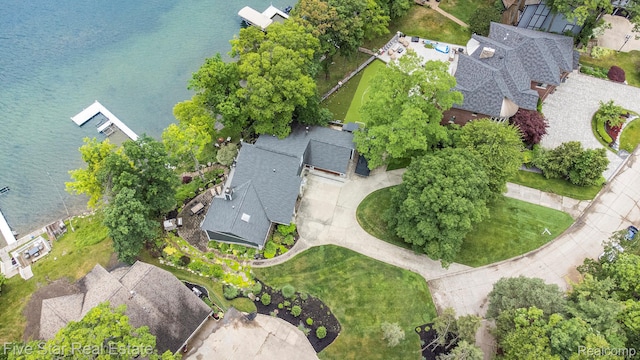 7025 Dandison Blvd, West Bloomfield, MI 48324 - aerial view of residential area featuring a large body of water