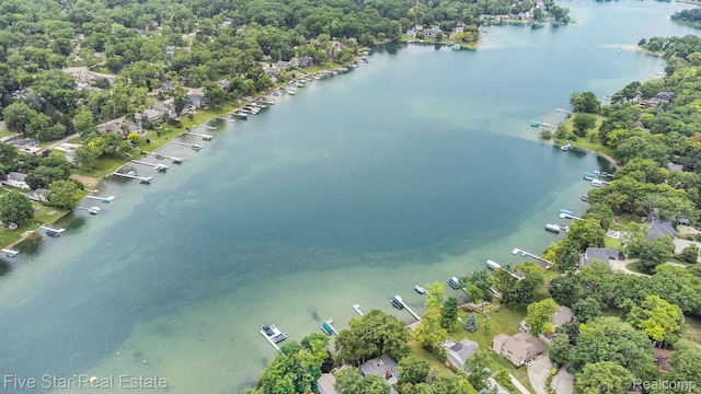 7025 Dandison Blvd, West Bloomfield, MI 48324 - aerial perspective of suburban area featuring a nearby body of water