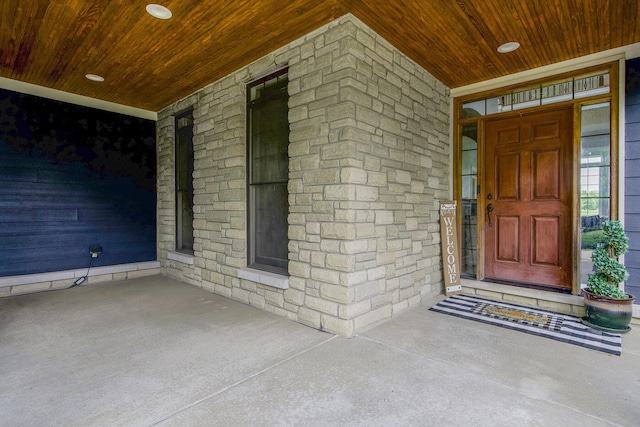6577 Heron Ct, Ann Arbor, MI 48103 - entrance to property featuring a porch and stone siding