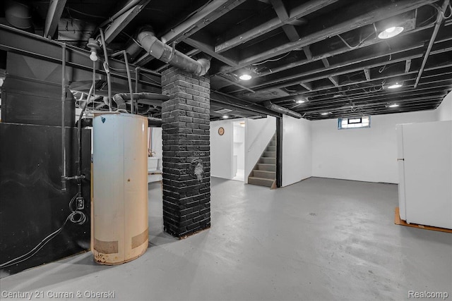 1678 Merrill Ave, Lincoln Park, MI 48146 - basement featuring water heater and stairway