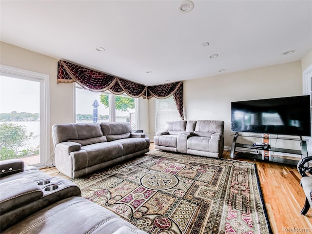 7660 Barnsbury Dr, West Bloomfield, MI 48324 - living area featuring wood finished floors and recessed lighting