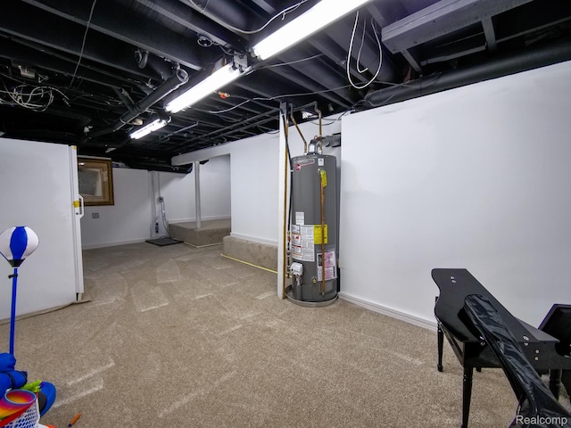 7660 Barnsbury Dr, West Bloomfield, MI 48324 - finished below grade area with water heater and carpet