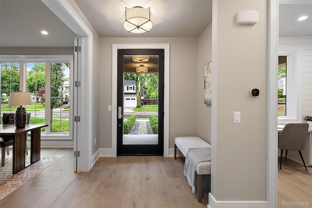 345 Kimberly St, Birmingham, MI 48009 - entrance foyer featuring plenty of natural light, light wood finished floors, and recessed lighting